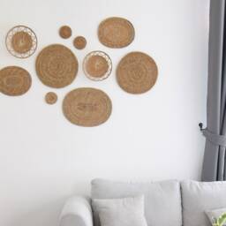Woven Rattan Wall Decor - Set Of 10 Boho Basket Art - thumbnail 3