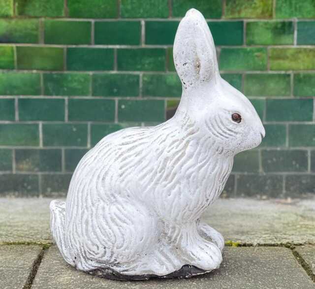 Unique Bunny Statue Concrete Rabbit Figurine Stone Animal Sculpture Garden Pet Decoration Farm Ornament Cement Easter Gift Yard Art - image 1