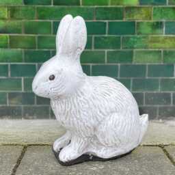 Unique Bunny Statue Concrete Rabbit Figurine Stone Animal Sculpture Garden Pet Decoration Farm Ornament Cement Easter Gift Yard Art - thumbnail 4