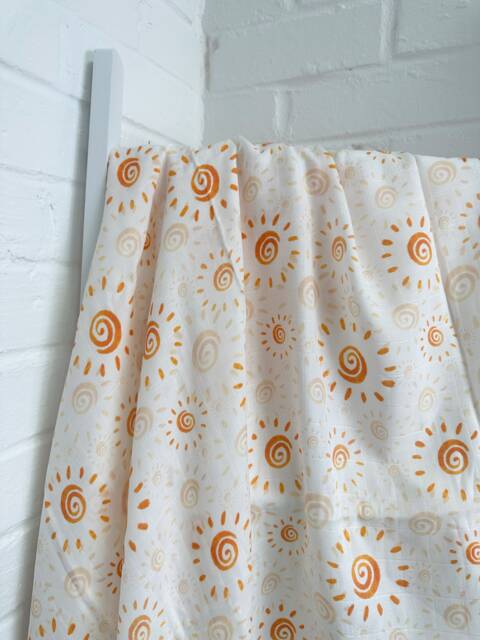 Sun Muslin Swaddle, 120 X cm Sunshine Baby Gauze Blanket, Watercolor Swaddle, Baby Gift - image 1