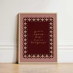 My Love Language Print, Loving Nursery Hand Drawn Family Whimsical Art Living Room Homely Unframed - thumbnail 2