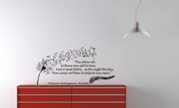 Wall Decals Quote Shakespeare Hamlet Dandelion Feather Musical Notes Home Vinyl Decal Sticker Kids Nursery Baby Room Decor V59 - thumbnail 1
