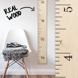 Simple Wood Ruler Growth Chart/Height Nursery Baby Shower Gift Scandinavian Kids Room Decor Modern Natural - thumbnail 1