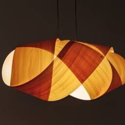 Zeppelin Wood Pendant Light - Modern Ceiling Chandelier For Bedroom Or Dining Room - thumbnail 2