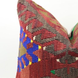 Handmade Kilim Pillow Cover Vintage Turkish Wool Cushion - 16x16 Inch - thumbnail 3