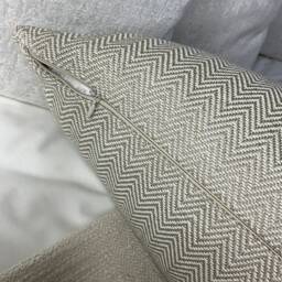 John Lewis & Partners Herringbone Fabric Geometric Design Cushion Cover Throw Pillow Mole Taupe Rectangle 12x20 - thumbnail 2