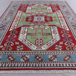7x10 Bidjar Area Rug, Green Blue Red Afghan Hand Knotted Veg Dyes Plush Wool Rugs For Living Room - Bedroom Rug Turkmen Oriental - thumbnail 3