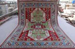 7x10 Bidjar Area Rug, Green Blue Red Afghan Hand Knotted Veg Dyes Plush Wool Rugs For Living Room - Bedroom Rug Turkmen Oriental - thumbnail 1