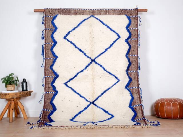 Authentic Moroccan Rug, Beni Ourain Rug 5x8 Ft - image 1
