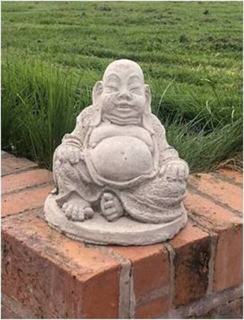 Handcrafted Concrete Buddha Statue Intricate Detail, 24cm - image 1