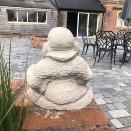 Handcrafted Concrete Buddha Statue Intricate Detail, 24cm - thumbnail 2