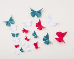 3D Wall Butterflies Butterfly Art For Party & Holiday Home Decor Red, Green & White, Christmas - thumbnail 1