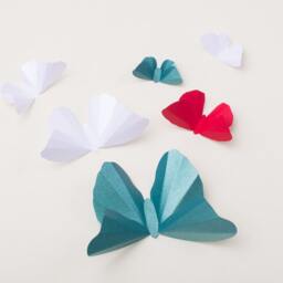 3D Wall Butterflies Butterfly Art For Party & Holiday Home Decor Red, Green & White, Christmas - thumbnail 3