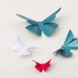 3D Wall Butterflies Butterfly Art For Party & Holiday Home Decor Red, Green & White, Christmas - thumbnail 2