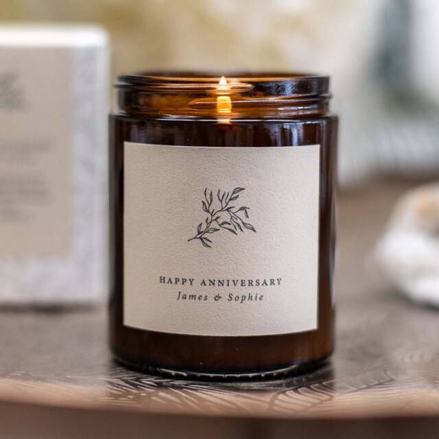 Personalised Anniversary Candle - Thoughtful, Unique, Gift For Couple - image 1