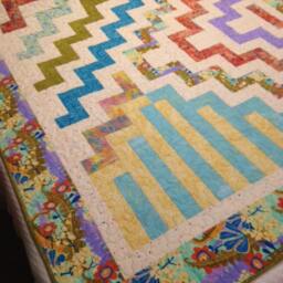 Quilted Throw, Bright Quilted Child's Quilt, Teen Quilt - thumbnail 2