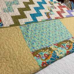 Quilted Throw, Bright Quilted Child's Quilt, Teen Quilt - thumbnail 4