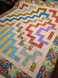Quilted Throw, Bright Quilted Child's Quilt, Teen Quilt - thumbnail 1