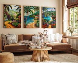 Set Of 3 Jamaica Posters, Travel Print, Art, Tropical Decor, Caribbean Wall North American Print - thumbnail 1