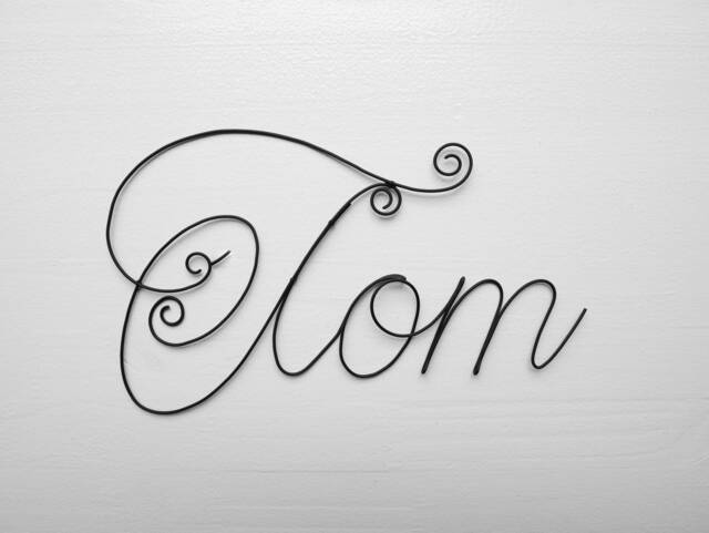 Customizable Wire First Name, Baby Tom Children's Bedroom Wall Decoration, Door Plaque, Birth Gift, Baptism