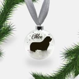 Newfoundland Dog Personalised Ornament - Custom Glass Christmas Bauble
