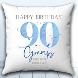 90Th Birthday Cushion, Birthday Gift For Him, Gifts Men, Personalised 90Th, Age Gift, Gift Grandad, For Friend - thumbnail 2