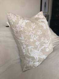 French Toile De Jouy Linen Pillow Cover, Vintage Farmhouse Style - thumbnail 1
