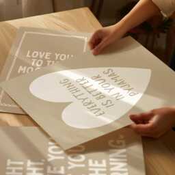 Beige Bedroom Art Prints Set Love You, Pyjamas, Night - thumbnail 3