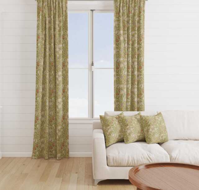 Custom Made William Morris Golden Lily Cornsilk Blackout/Lining Curtains Pinch /Triple/Double Pleat - image 1