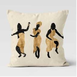 African Dancing Woman Figure Cushion Cover/Decorative Female Music Dance Cases/Decorative Home Decoration/Housewarming Gift - thumbnail 3