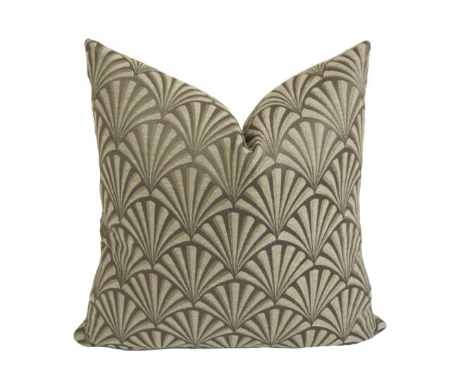 Clarke & - Chrysler Mocha Stunning Art Deco Designer Cushion Cover Throw Pillow - image 1