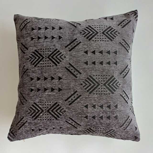 Moroccan Velvet Cushion Cover, Handmade Brocade Charcoal Pillow Case, Decorative 20''x20''/50x50 cm - image 1