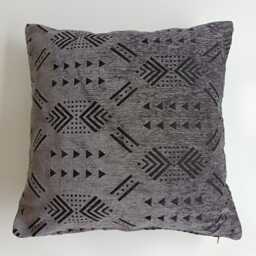 Moroccan Velvet Cushion Cover, Handmade Brocade Charcoal Pillow Case, Decorative 20''x20''/50x50 cm - thumbnail 4