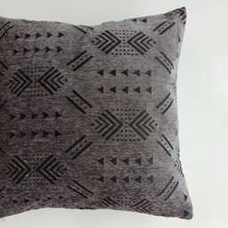 Moroccan Velvet Cushion Cover, Handmade Brocade Charcoal Pillow Case, Decorative 20''x20''/50x50 cm - thumbnail 2