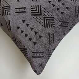 Moroccan Velvet Cushion Cover, Handmade Brocade Charcoal Pillow Case, Decorative 20''x20''/50x50 cm - thumbnail 3