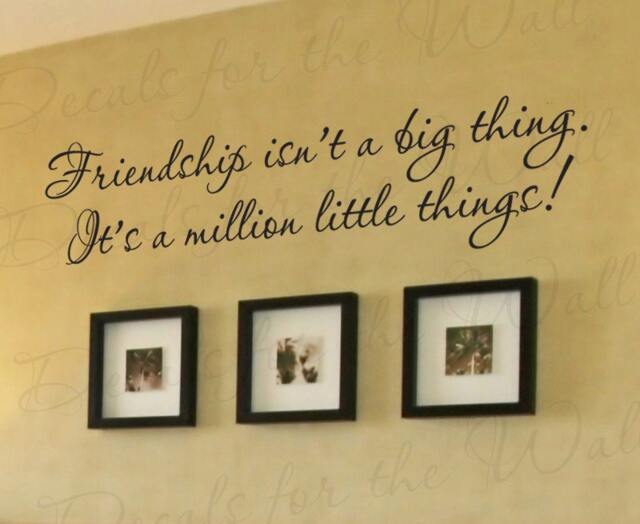 Friendship Isnt A Big Thing Its Million Little Friends Vinyl Quote Sticker Graphic Wall Decal Decor Lettering Art Letters Decoration Fr16 - image 1