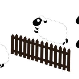 Flock Of Sheep Jumping A Fence Counting - Wall Decal Custom Vinyl Art Stickers - thumbnail 2