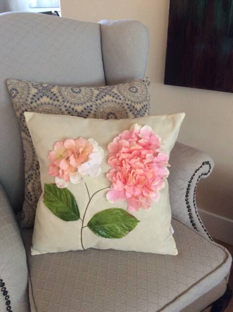 Pink Hydrangea Pillow Cover Weather Resistant Outdoor Cushion - image 1