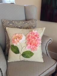 Pink Hydrangea Pillow Cover Weather Resistant Outdoor Cushion - thumbnail 1