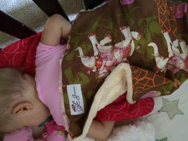 "Vintage Circus Elephant Mini Baby Blanket, ""Yellow Abigail's Treat" - image 1