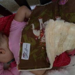 "Vintage Circus Elephant Mini Baby Blanket, ""Yellow Abigail's Treat" - thumbnail 2