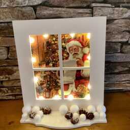 Light Up Victorian Santa Scene Window. Christmas Decoration Led Home Decor - thumbnail 2