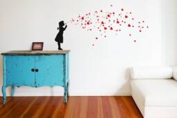 Wall Decal Heart Bubble Girl in 5 Sizes, Girls-Room Decor Heart Wall Stickers, Dandelion Kids-Room & Nursery Wall-Decor - thumbnail 1