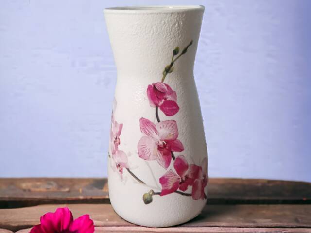 Pretty Flower Vase, Orchid Gifts, Lovers, Decor, Japanese Style Home Pink Flowers, Gifts For Mum, Decorative Vases - image 1