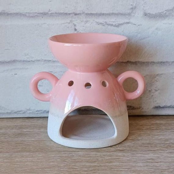 Pink Stoneware Mojave Glaze Stone Effect Oil Burner Wax Melts Fragrance Tea Light Holder Home Decoration Decor Thank You Gift Present