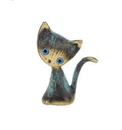 Bronze Cat Statue, Handmade Brass Figurine, Cute Sculpture, Lover Gift, Home Decor