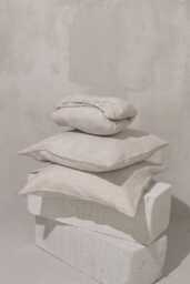 Light Grey Linen Bedding Set Fitted Sheet, 2 Pillowcase. Twin, Full, Queen, King. Breathable, Natural, Farmhouse, New Home, Hosting Gift - thumbnail 1