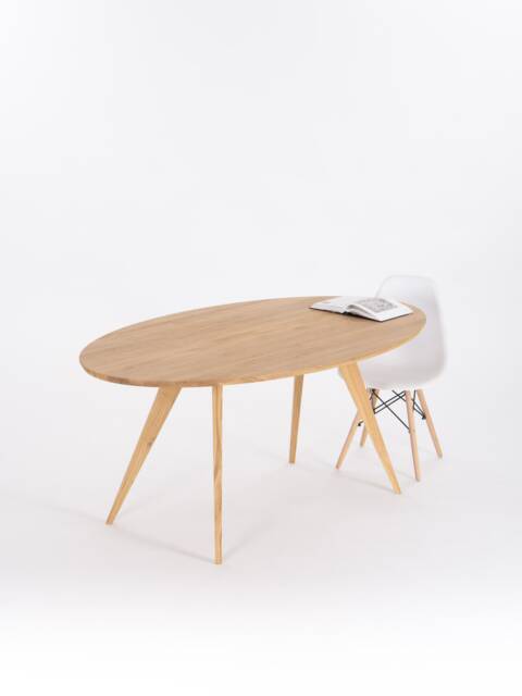 Solid Oak Oval Dining Table - Natural Hardwax Oil Finish, Seats Six - image 1
