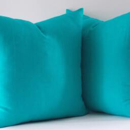 Set Of 2 Turquoise Linen Pillow Covers Modern Throw Cushion - thumbnail 4