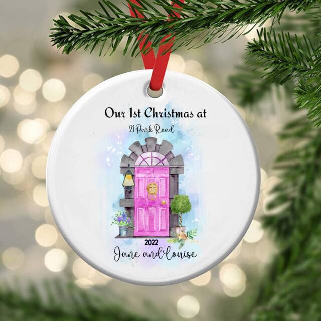 Christmas Tree Ceramic Hanging Ornament, New Home Bauble, Keepsake Decoration Gift - image 1